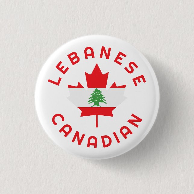 Badge Rond 2,50 Cm Racines libanaises canadiennes (Devant)