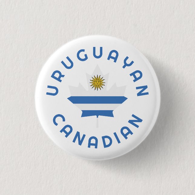 Badge Rond 2,50 Cm Racines uruguayennes canadiennes (Devant)