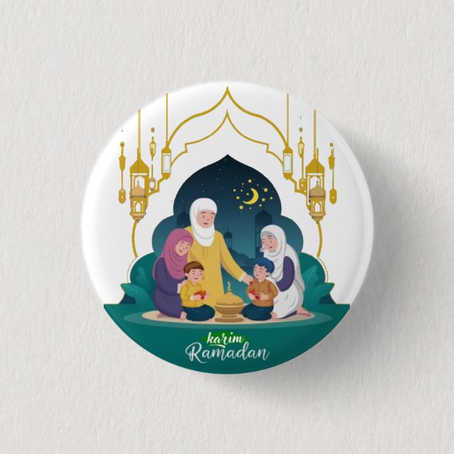 Badge Rond 2,50 Cm Ramadan Karim (Devant)