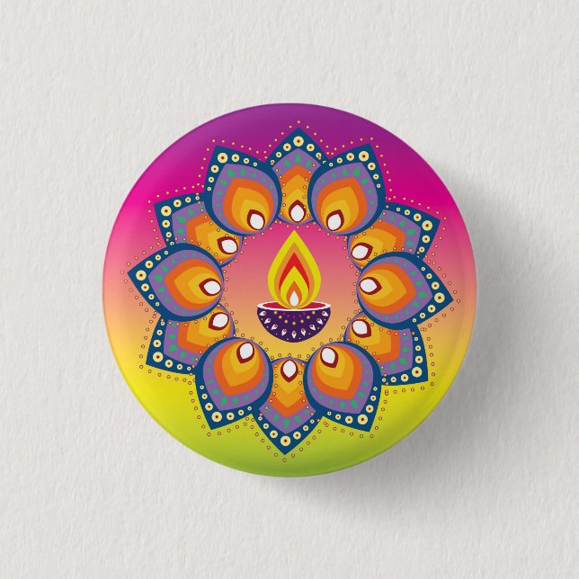 Badge Rond 2,50 Cm Rangoli 001 (Devant)