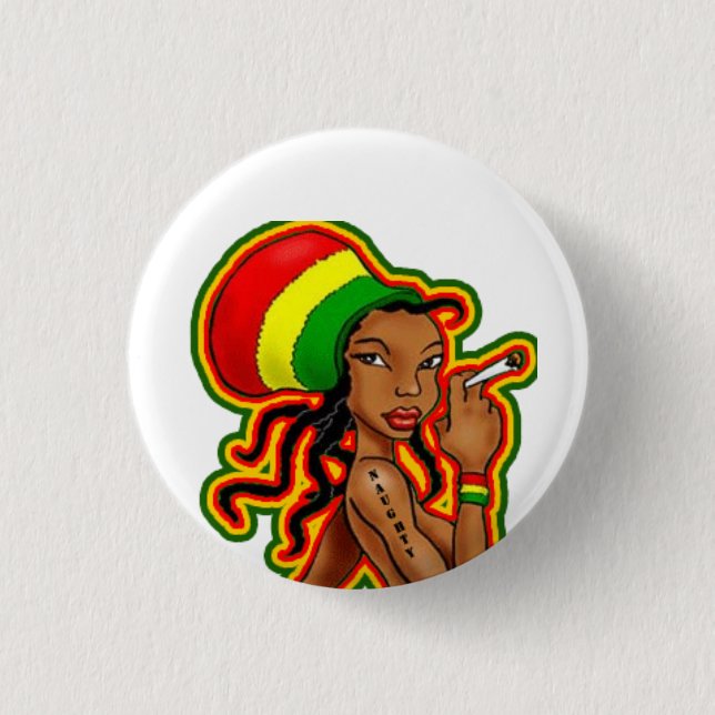 Badge Rond 2,50 Cm Rasta Girl plaque (Devant)