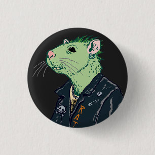 Badge Rond 2,50 Cm Rat Punk™