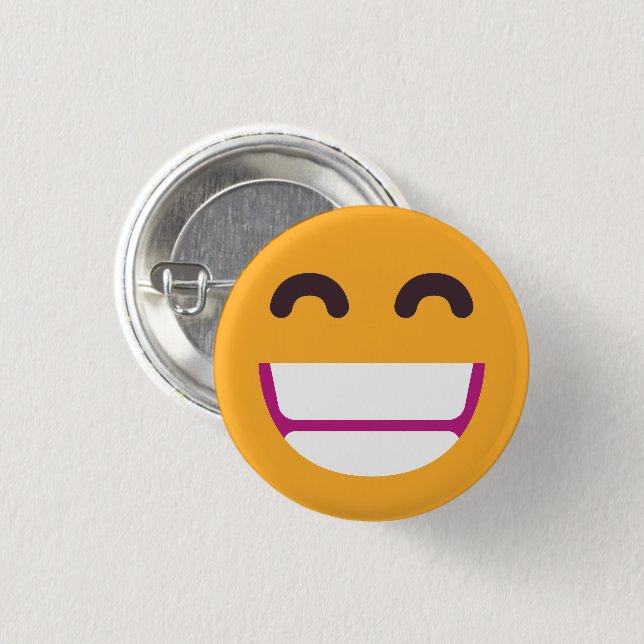 Badge Rond 2,50 Cm Rayonnement Visage Souriant Yeux mignons Couleurs  (Devant & derrière)