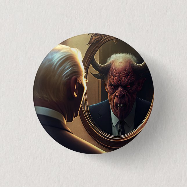 Badge Rond 2,50 Cm Réflexions de l'autocollant Carré mal (Devant)