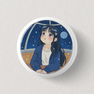 Badge Rond 2,50 Cm Regarder les étoiles au planétarium