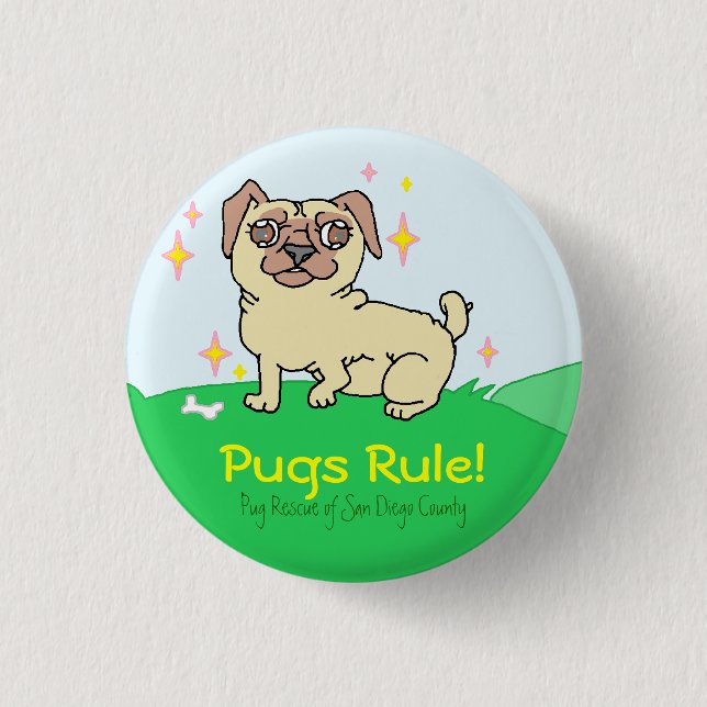 Badge Rond 2,50 Cm Règle de carlins ! Boutons (Devant)