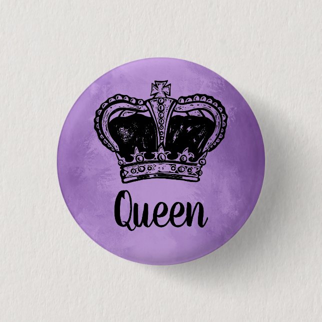 Badge Rond 2,50 Cm Reine avec Couronne (Devant)