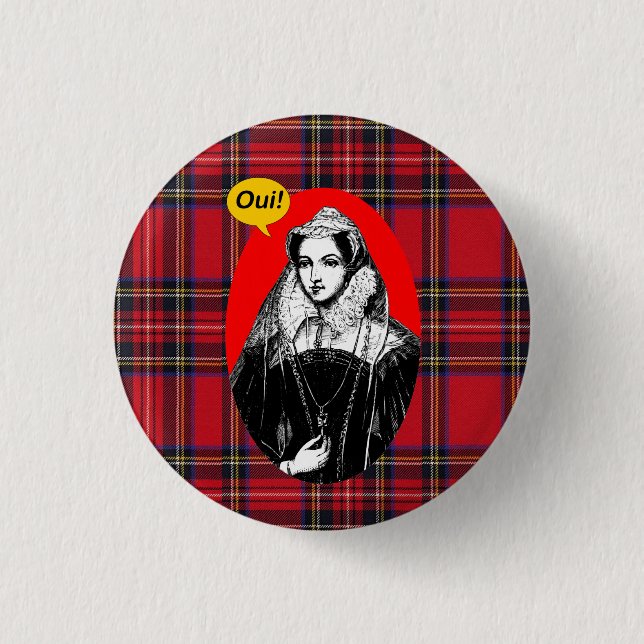 Badge Rond 2,50 Cm Reine écossaise de Mary de l'indépendance de (Devant)