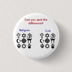 Badge Rond 2,50 Cm Religion contre le culte