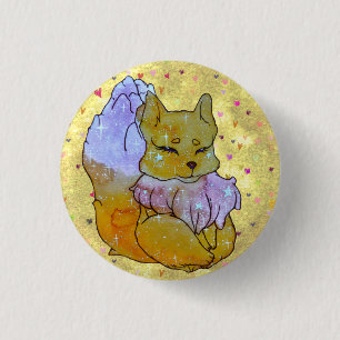 Badge Rond 2,50 Cm Renard nommé Dice