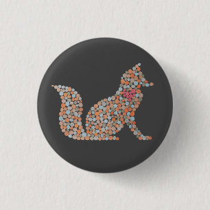 Badge Rond 2,50 Cm Renard pointu coloré