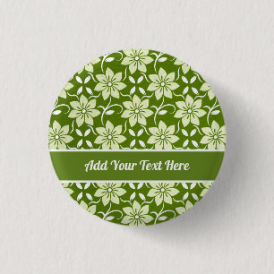 Badge Rond 2,50 Cm Répétition de Fleur d'Olivier