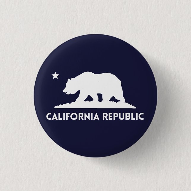 Badge Rond 2,50 Cm République de Californie (Devant)