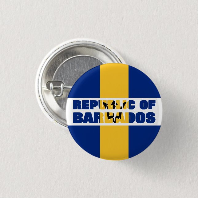 Badge Rond 2,50 Cm République de la Barbade (Devant & derrière)