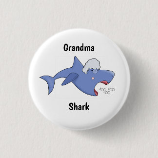 Badge Rond 2,50 Cm Requin de grand-maman, requin de bébé, doo de doo,