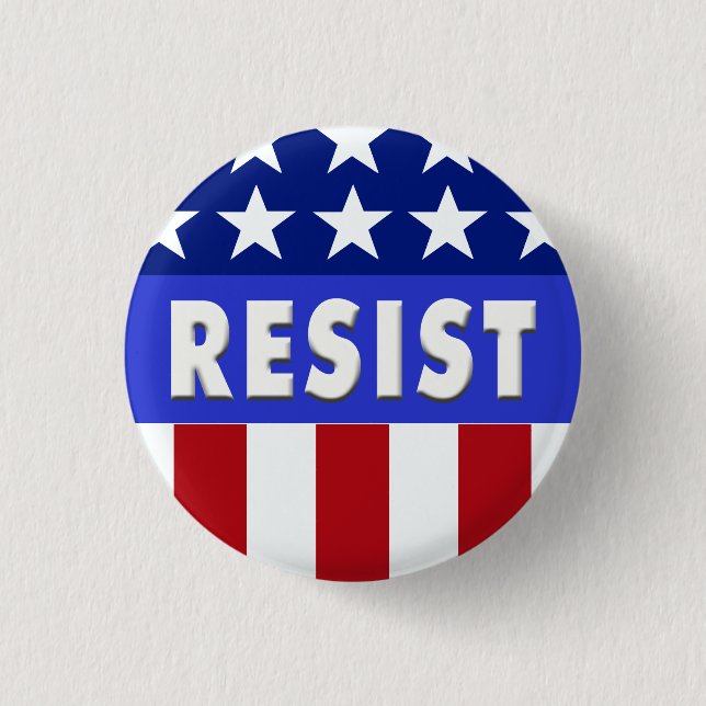 Badge Rond 2,50 Cm Résistance - Bouton Petit Étoiles & Barres (Devant)