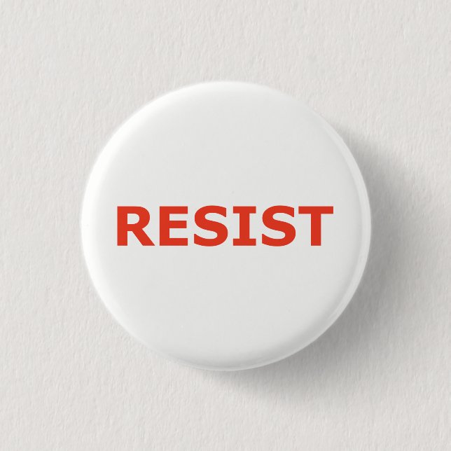Badge Rond 2,50 Cm RÉSISTER - Alerte rouge (Devant)