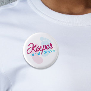 Badge Rond 2,50 Cm Responsable du Baby shower de l'empreinte de genre
