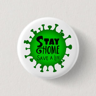 Badge Rond 2,50 Cm Restez à la maison