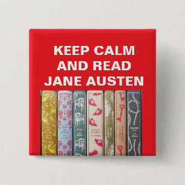 Badge Rond 2,50 Cm Restez Calme, Lisez Jane Austen