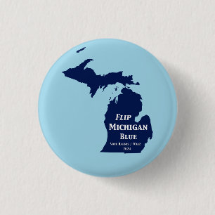 Badge Rond 2,50 Cm Retourner Michigan Blue en 2024