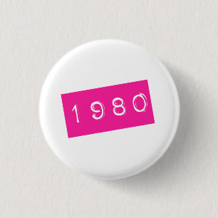 Badge Rond 2,50 Cm Rétro Birthyear anniversaire vintage graphique