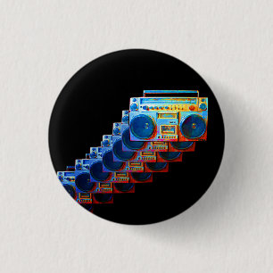Badge Rond 2,50 Cm Rétro bouton de Boomboxes