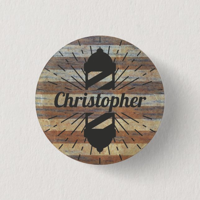 Badge Rond 2,50 Cm Rétro étiquette de nom de fibre de bois de (Devant)