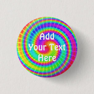 Badge Rond 2,50 Cm Rétro hippie de colorant de cravate psychédélique