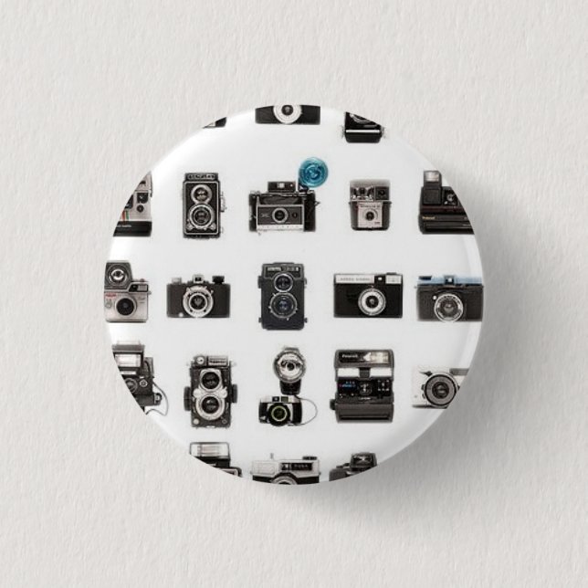 Badge Rond 2,50 Cm Rétro règle d'appareils-photo (Devant)