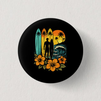 Badge Rond 2,50 Cm Retro Surf Beach Sunset Tropical