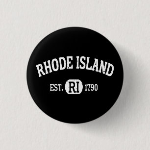 Badge Rond 2,50 Cm Rhode Island Retro Vintage Rhode Island Ri