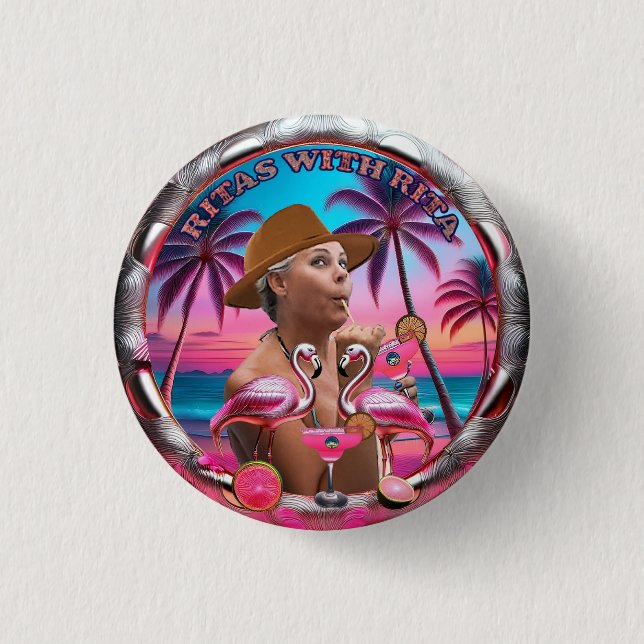 Badge Rond 2,50 Cm Ritas avec Rita (Devant)