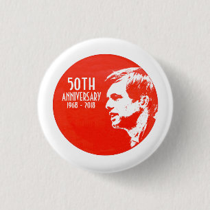 Badge Rond 2,50 Cm Robert F. Kennedy : cinquantième Anniversaire