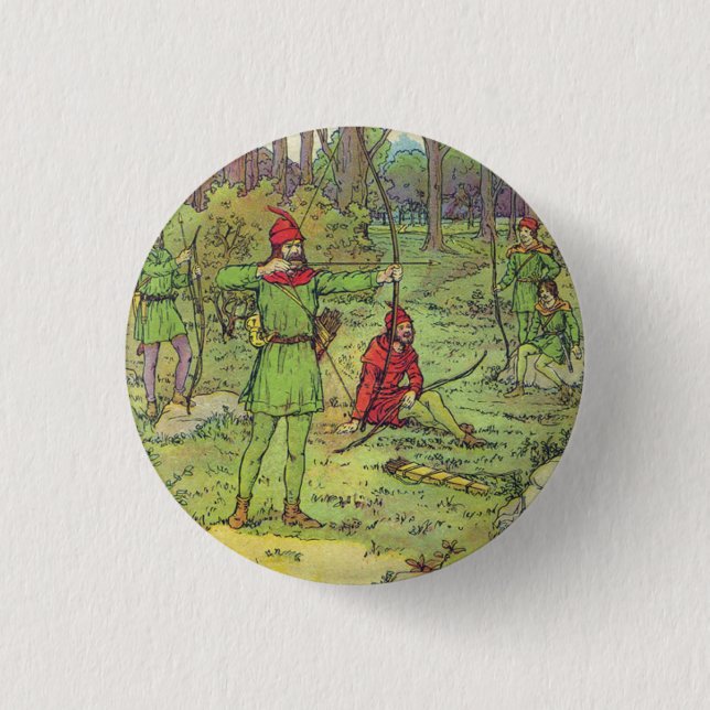 Badge Rond 2,50 Cm Robin Hood dans la forêt (Devant)