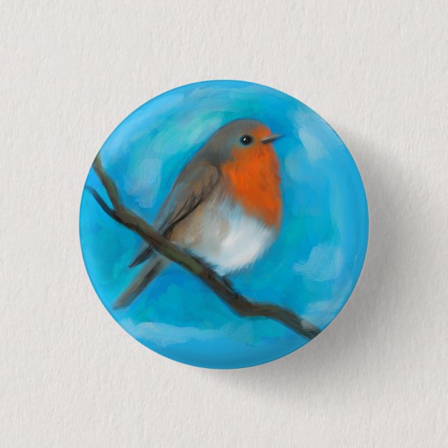 Badge Rond 2,50 Cm Robin rouge (Devant)