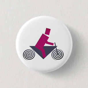 Badge Rond 2,50 Cm Robot, Conduisant, Vélo