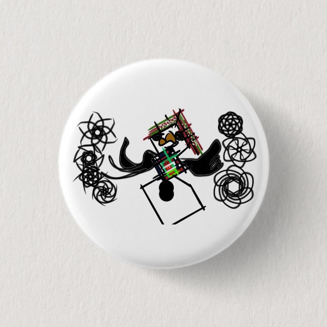 Badge Rond 2,50 Cm Rocher autour de snowman (Devant)
