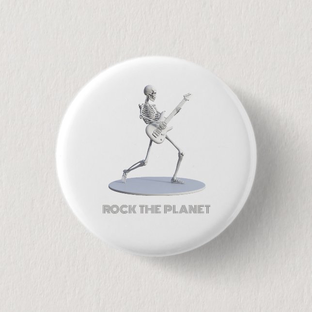 Badge Rond 2,50 Cm Rock The Planet (Devant)