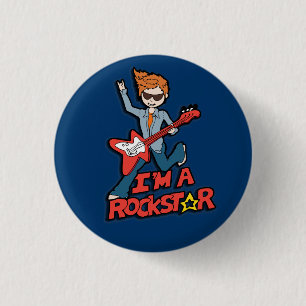 Badge Rond 2,50 Cm Rockstar guitar boy button