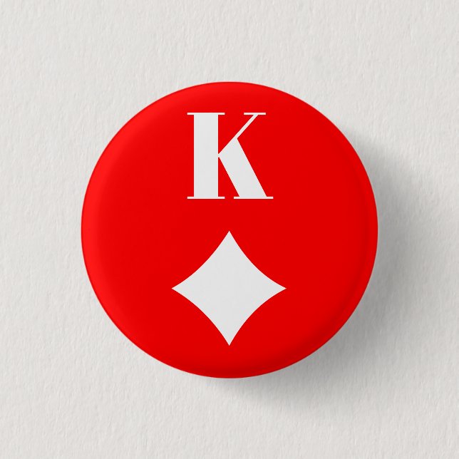 Badge Rond 2,50 Cm Roi des diamants - Jouer le symbole de carte (Devant)