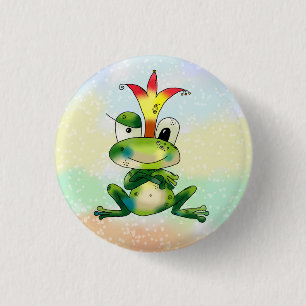 Badge Rond 2,50 Cm roi grenouille