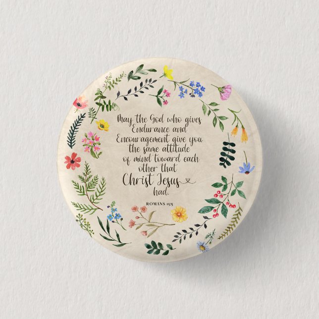 Badge Rond 2,50 Cm Romans 15:5 Bible Verse Image (Devant)