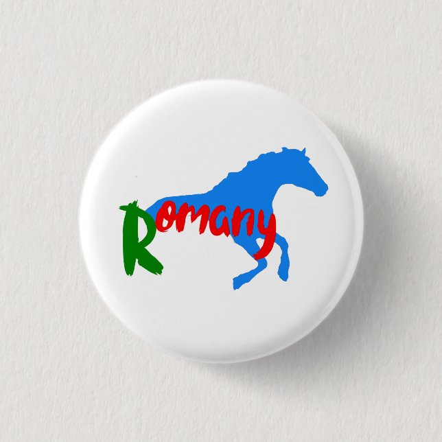 Badge Rond 2,50 Cm Romany Gypsy horse Button (Devant)