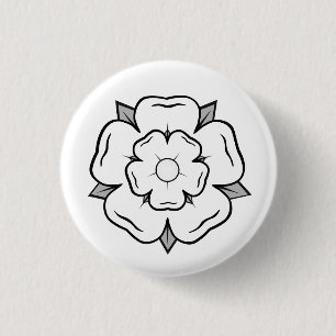 Badge Rond 2,50 Cm Rose blanche de York
