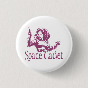 Badge Rond 2,50 Cm Rose de cadet de l'espace