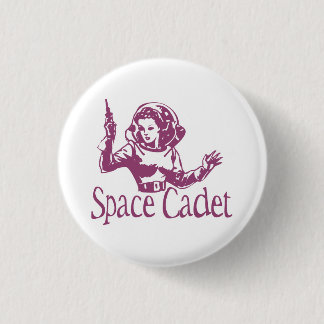 Badge Rond 2,50 Cm Rose de cadet de l'espace