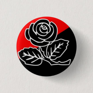 Badge Rond 2,50 Cm Rose de noir de goupille d'anarchisme