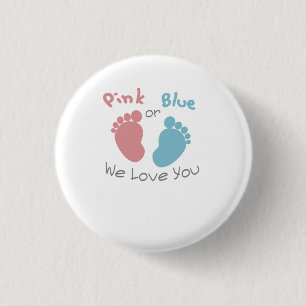 Badge Rond 2,50 Cm Rose ou bleu nous vous aimons que le genre