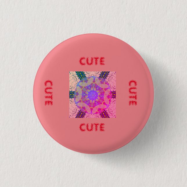 Badge Rond 2,50 Cm ROSE_ROUGE mignon (Devant)